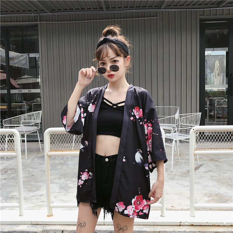 💥 Áo khoác rộng- Áo haori cô gái kimono Nhật bản