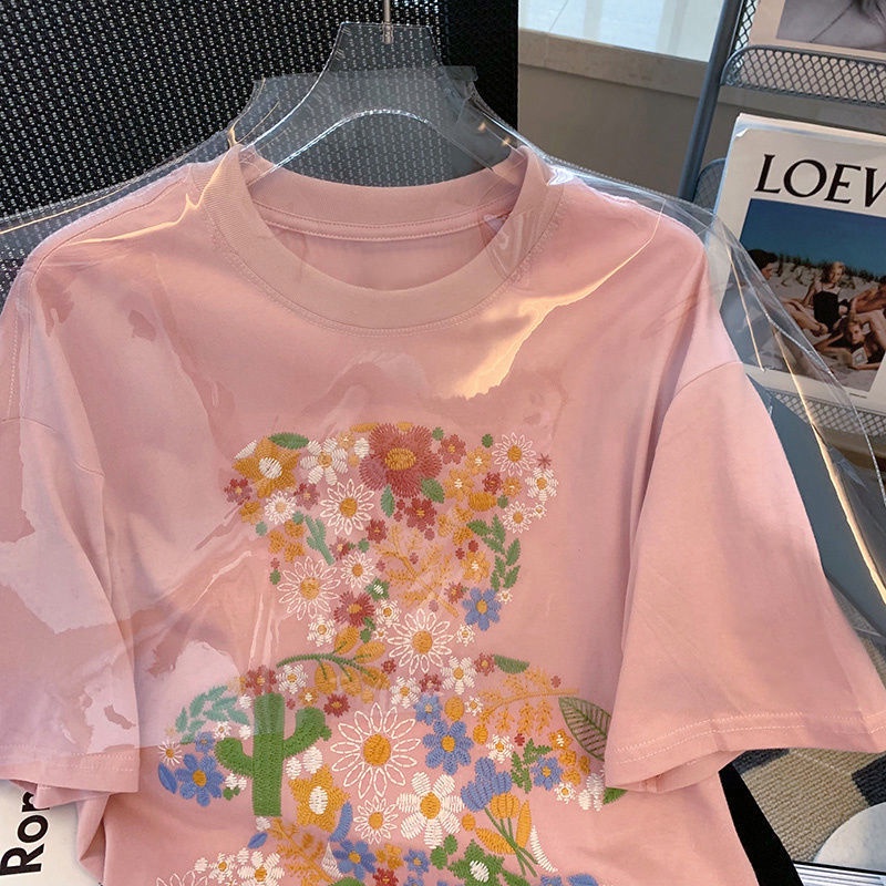 Áo Thun Cotton Tay Ngắn Họa Tiết Hoạt Hình Thời Trang Mùa Hè Cho Nữ