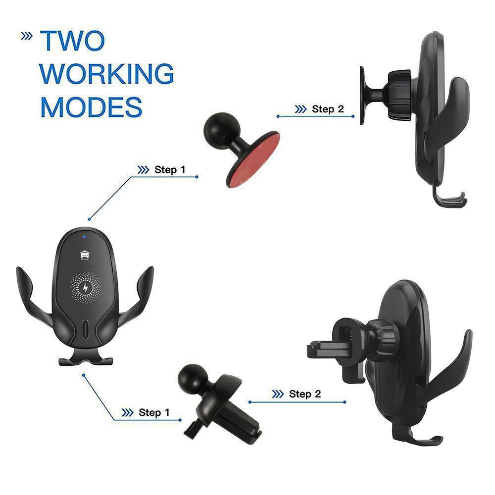 Đế Sạc Điện Thoại Di Động Không Dây 10W Kẹp Tự Động Cho Xe Hơi