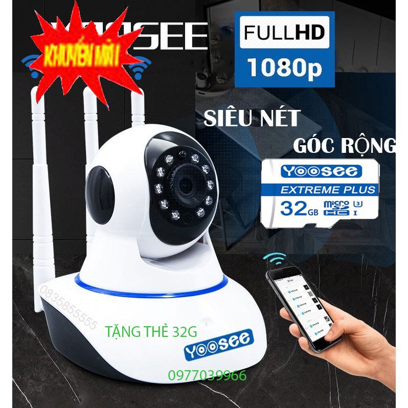 [kem the 32gb 64gb] Camera IP YooSee 3 Anten 3.0 camera yoosee giám sát ip mới siêu nét