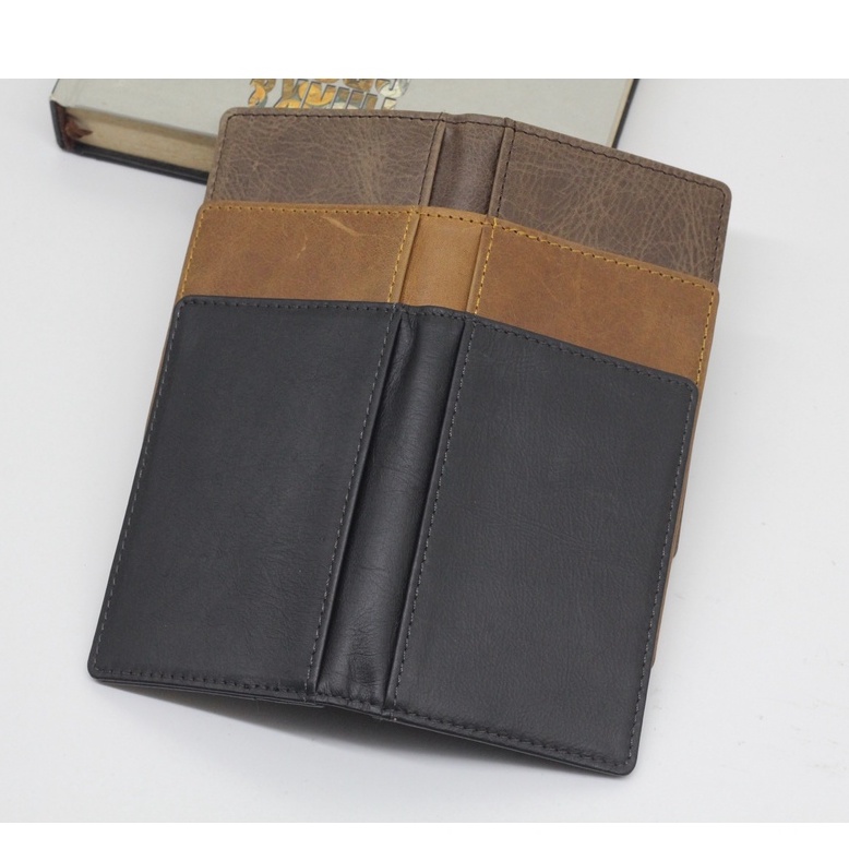 Ví Da Mini Đựng Thẻ Card, Ví Đựng Thẻ ATM Giấy Tờ Da Bò Cao Cấp Nhỏ Gọn Tiện Lợi Có 2 Ngăn Phía Ngoài VT02