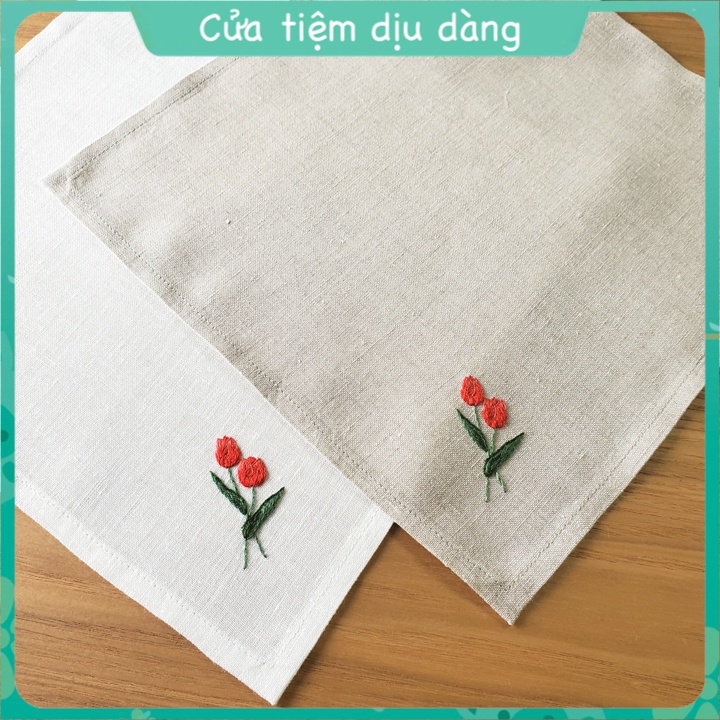 Bộ nguyên liệu tự làm khăn thêu cho người mới bắt đầu - phong cách Nhật Bản