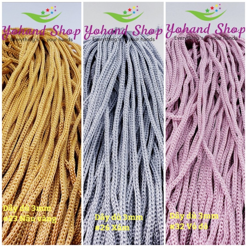 Dây dù 3mm chuyên đan móc nón ( bó 200gram)