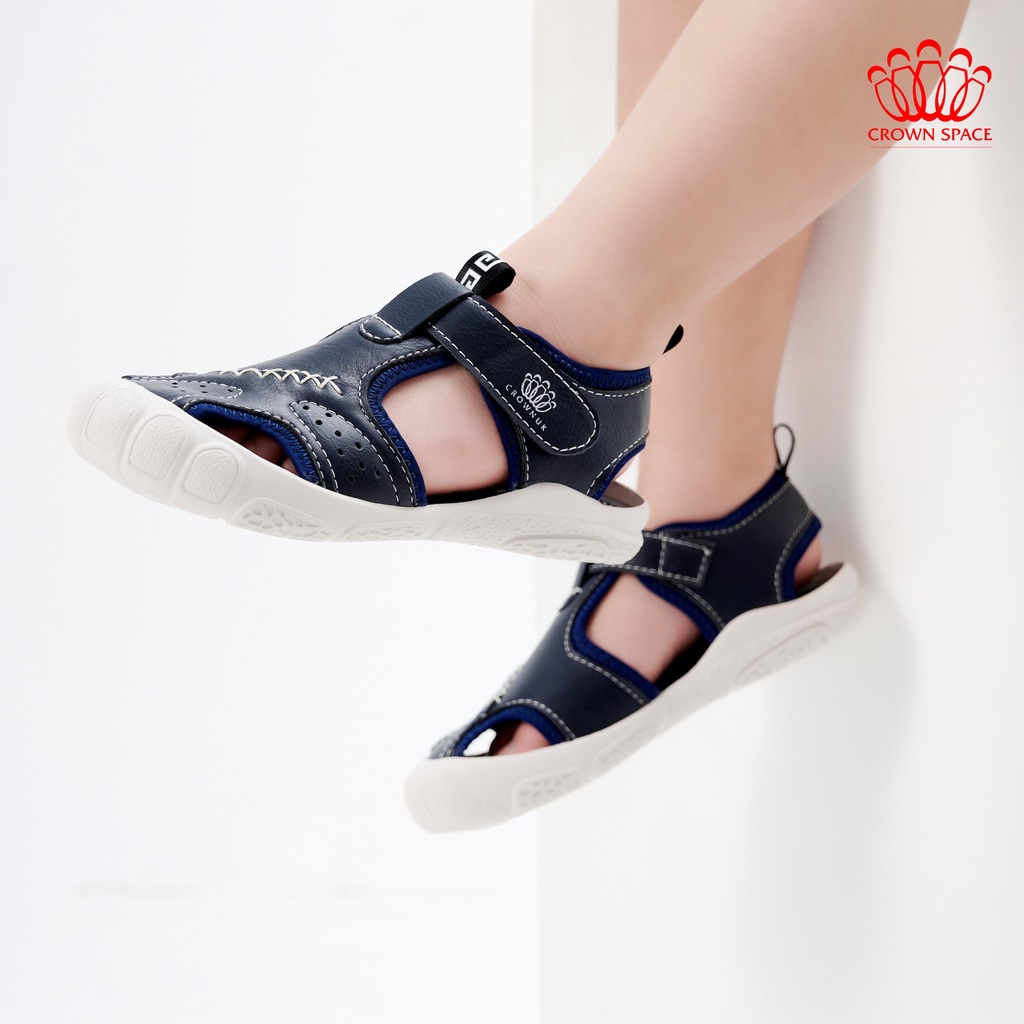 Giày Sandal Cho Bé Trai Crown Space CRUK653 Size 32-37, Sandal Bít Mũi Cao Cấp Cho Bé Chính Hãng Chuẩn Y Khoa.