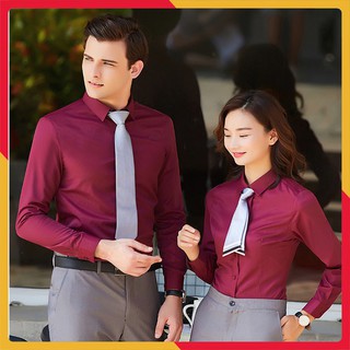 Áo Sơ Mi Nam 💖FREESHIP💖 Áo SơMi Hàn Quốc Đỏ Đô, Nhiều Màu, Chất Vải Lụa Co giãn - Thời Trang Naado Cao Cấp