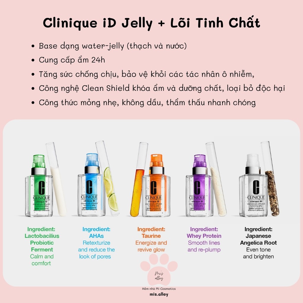 🌸CLINIQUE iD🌸Dưỡng ẩm 24h + lõi tinh chất Clinique iD Dramatically Different Hydrating Jelly FULL SIZE | Bill US