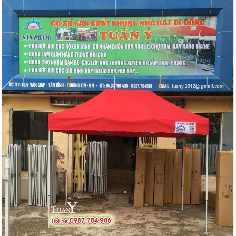 Nhà bạt di động 2mx3m, lều bạt bán hàng đa năng sản xuất tại Việt Nam