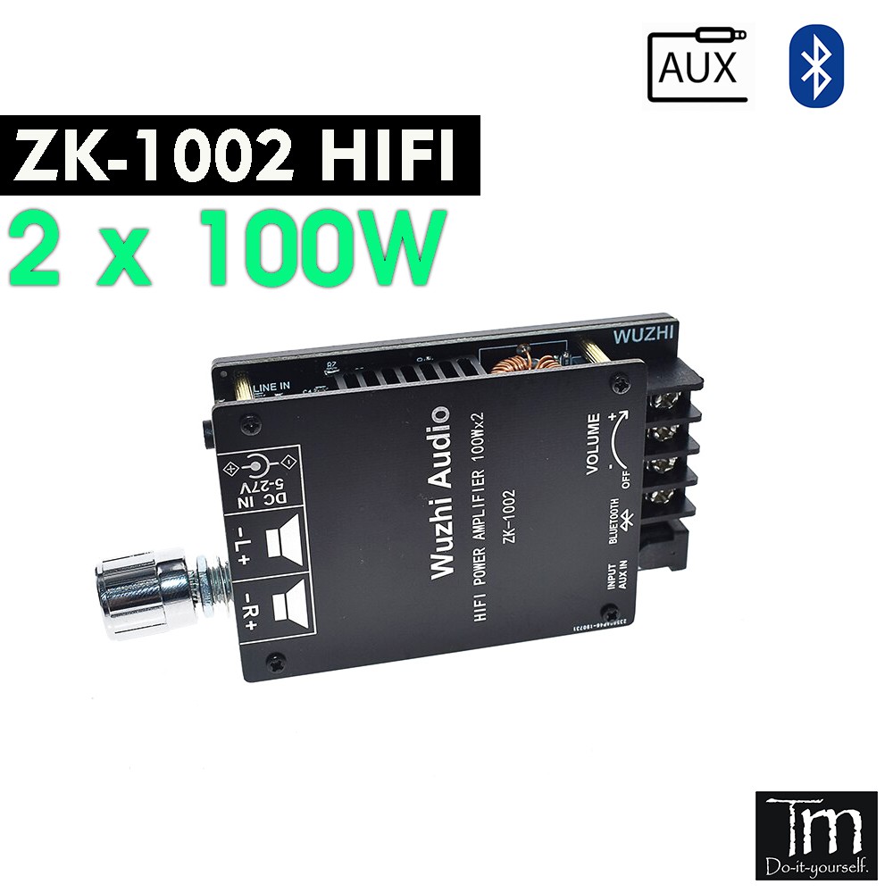 Mạch Khuếch Đại Âm Thanh Bluetooth 5.0 2x100W (ZK-1002 HIFI)