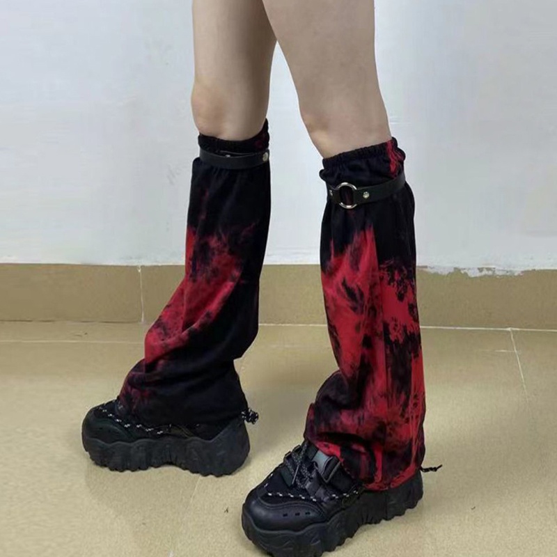 Vớ ống loe co giãn giữ ấm chân màu gradient phong cách Harajuku punk Nhật Bản thời trang cho nữ