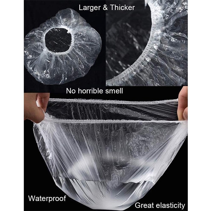 Bộ 200 Lồng Bàn Nhựa Co Giãn Đậy Thức Ăn Tươi Trong Suốt Có Thể Tái Sử Dụng