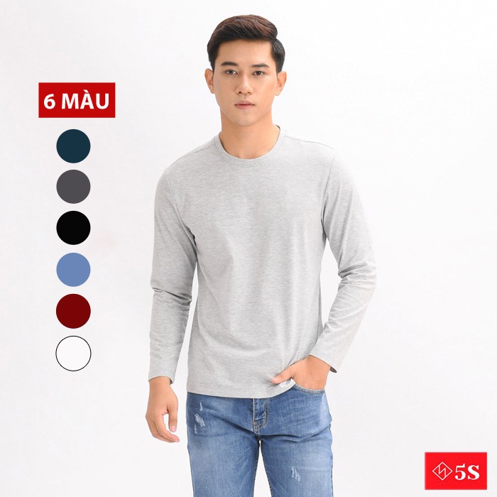Áo Thun Nam Dài Tay 5S Cổ Tròn (6 màu), Chất Cotton Cao Cấp, Co Giãn Tốt, Phom Ôm Trẻ Trung, Năng Động | BigBuy360 - bigbuy360.vn