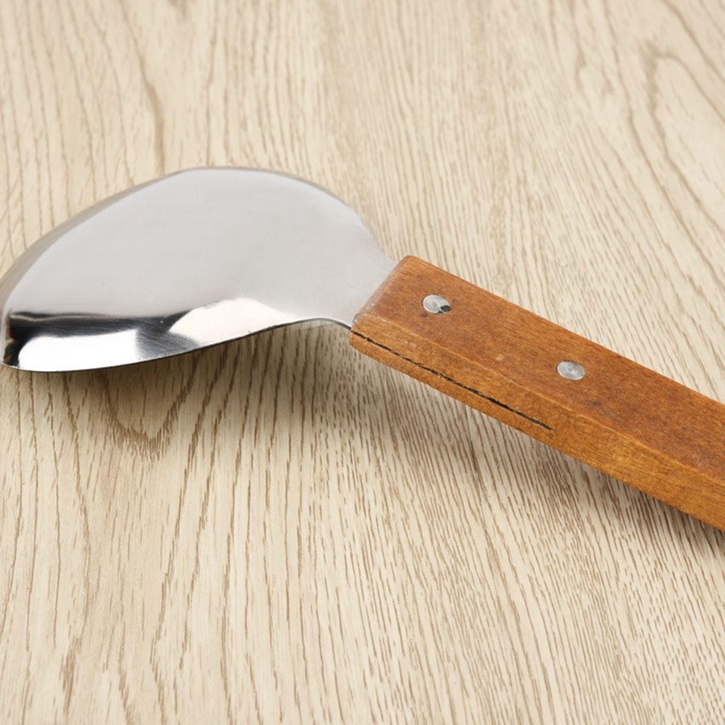 Vá Múc Cơm Bằng Thép Không Gỉ Tay Cầm Bằng Gỗ Dễ Vệ Sinh