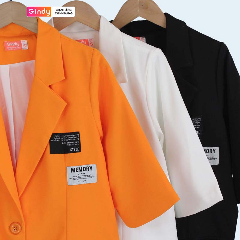 Áo khoác blazer nữ vest thời trang 2 lớp form rộng tay lửng GINDY không đệm vai thời trang xuân hè A027 | BigBuy360 - bigbuy360.vn