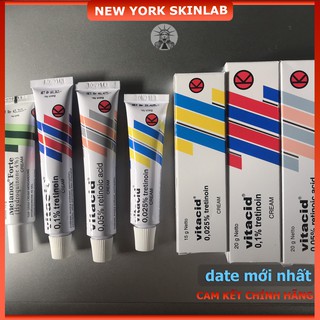 Kem Tretinoin Vitacid cream 0.1% - 0.05% - 0.025% (20g) - kem dưỡng chống lão hóa, giảm mụn, trẻ hóa da chính hãng