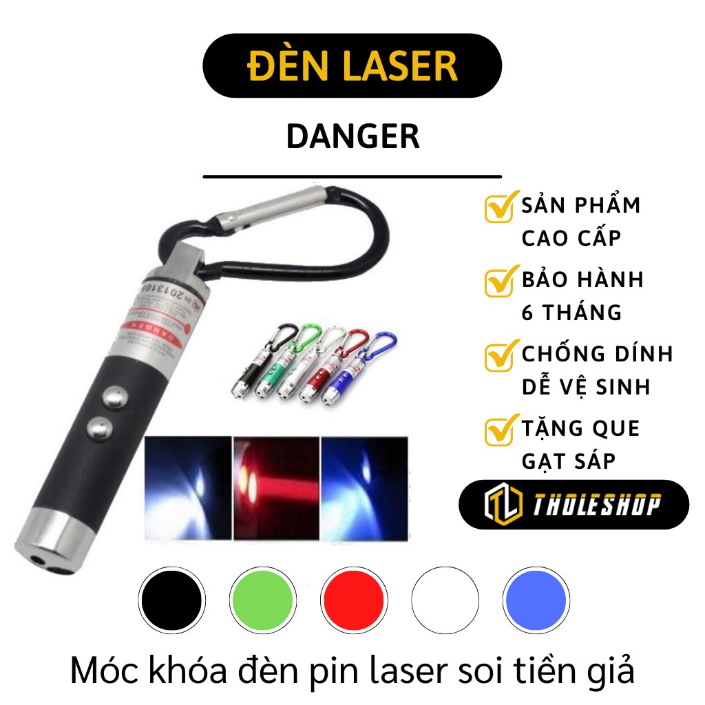 Móc khóa đèn pin 3 in 1 Led có thể soi tiền giả tia tím, chiếu laser tia đỏ và chiếu sáng màu trắng 2701