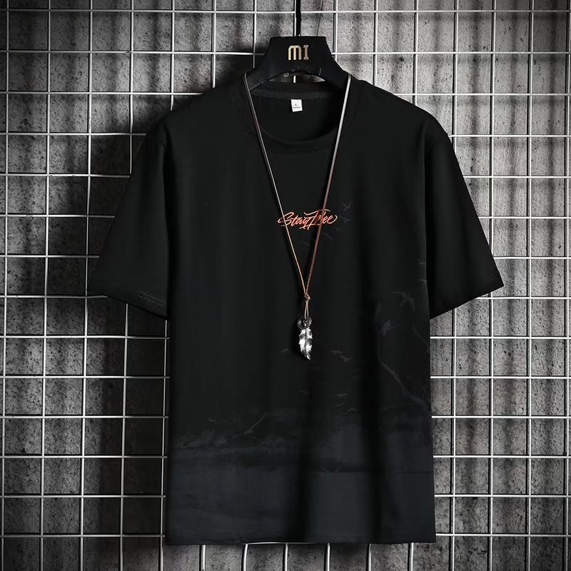Áo Thun Tay Ngắn Dáng Rộng Cỡ Lớn In Màu Nhuộm Kiểu Hip-Hop Đường Phố Nhật Bản Cá Tính Cho Nam