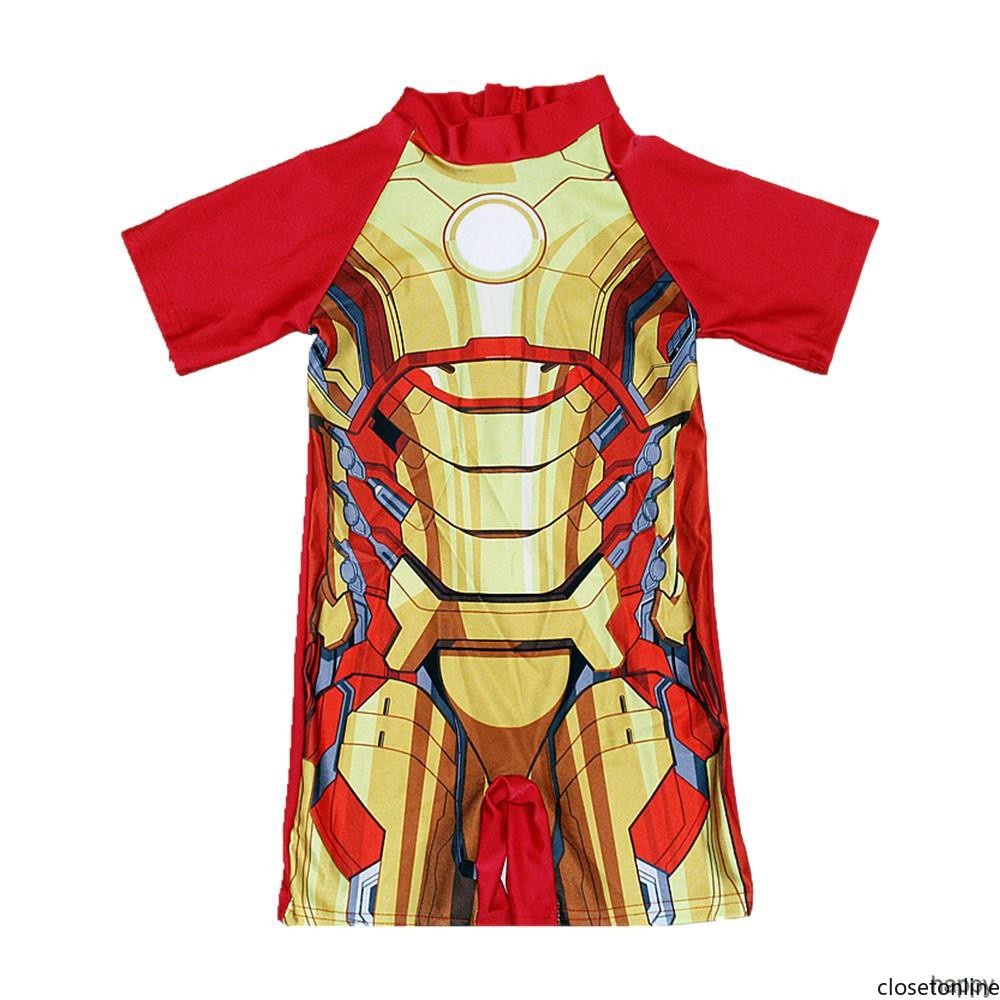 Gowin Bé trai Bộ đồ bơi cho trẻ em Áo tắm Batman Spiderman tay ngắn mùa hè đồ bơi bé trai  3-13 Years old