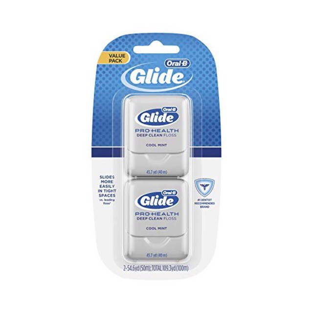 Chỉ nha khoa Oral-B Glide Pro-Health Deep Clean Floss Cool Mint 40m vỉ 2 hộp