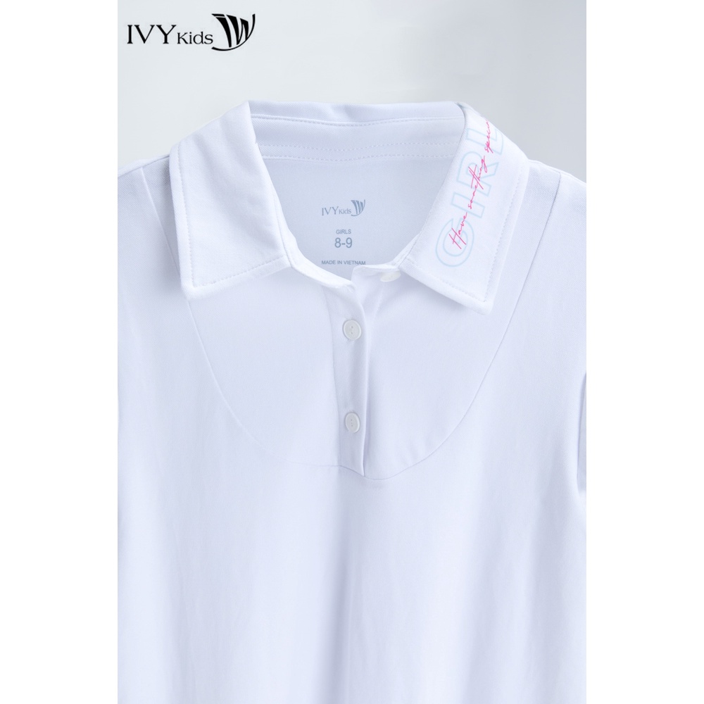Đầm thun bé gái xòe cổ đức IVY moda MS 42G1303