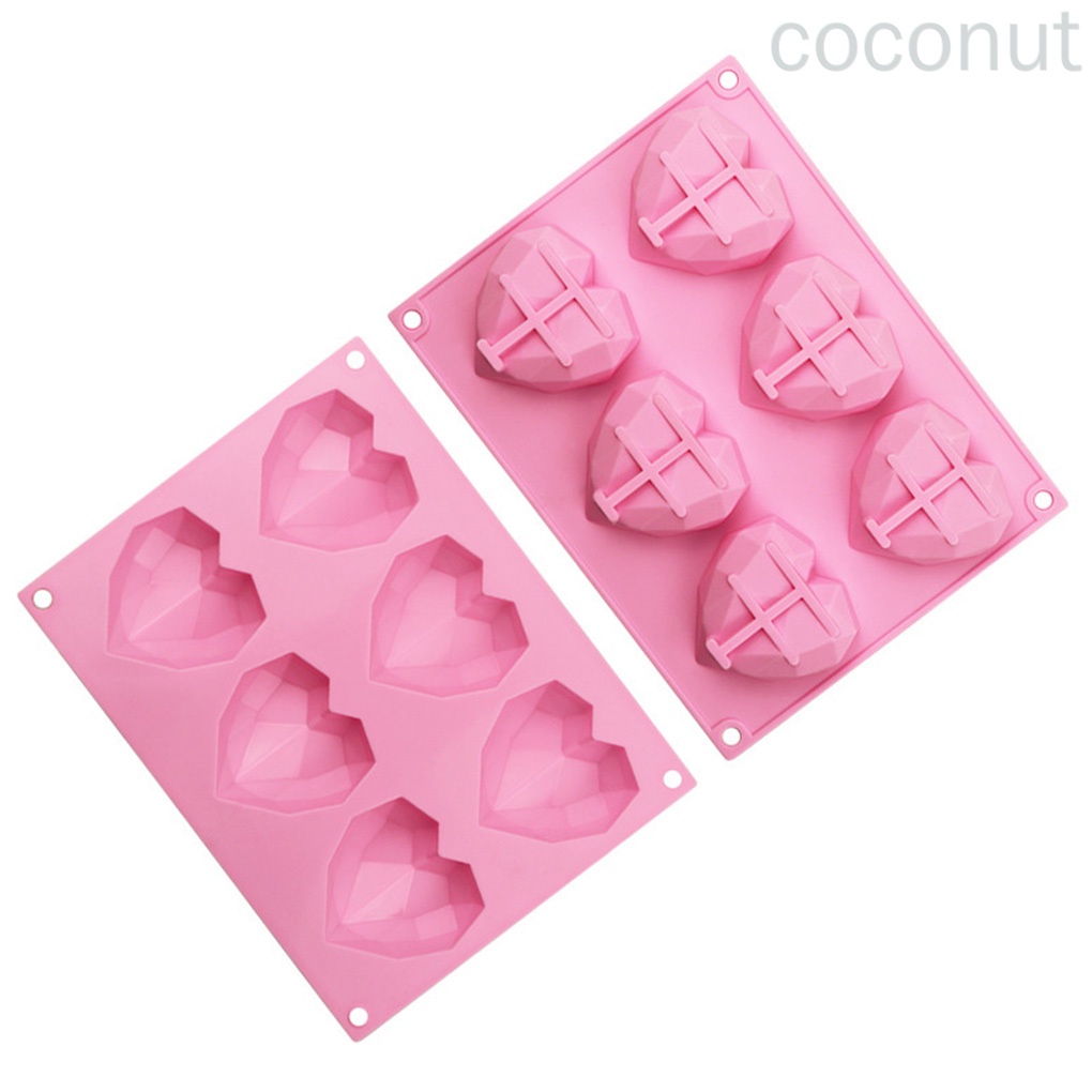 Khuôn Silicon 6 Ngăn Tạo Hình Trái Tim Làm Bánh Kẹo