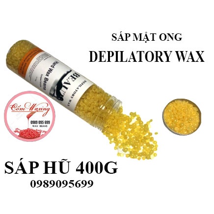 [HŨ SÁP MÀU 400G] SÁP WAX TẨY LÔNG TẶNG QUE GỖ QUÉT SÁP