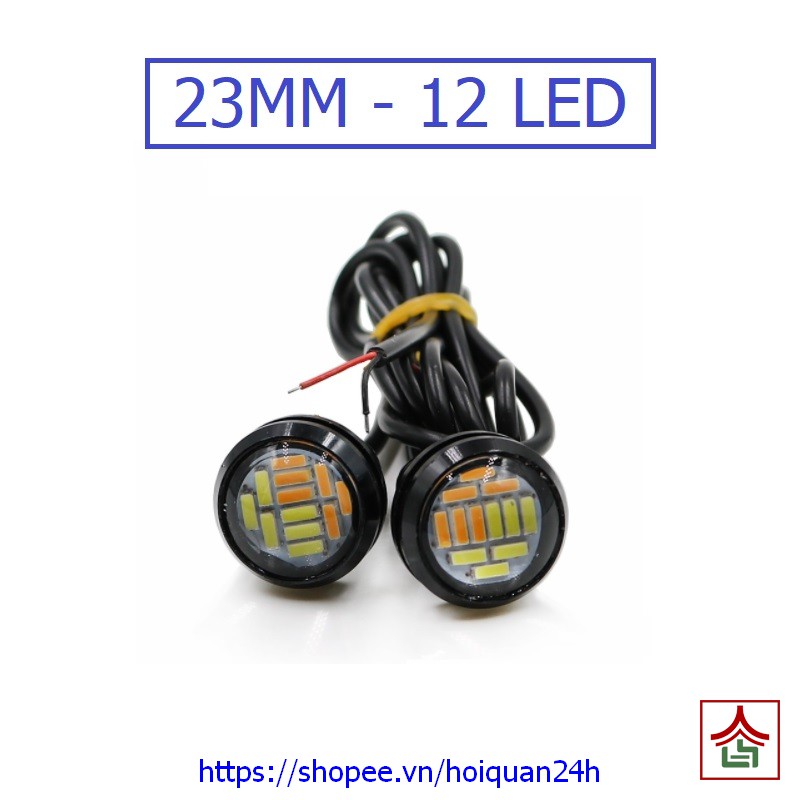 [Mã LIFEAUMAY giảm 10% tối đa 30k đơn 150k] Đèn Xi Nhan Cúc Áo 12 Led Cao Cấp Siêu Sáng Vỏ Nhôm Đủ Màu Cực Đẹp