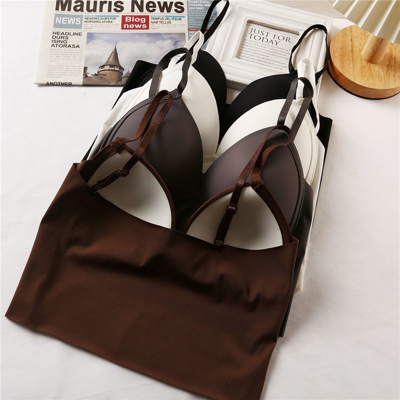 Áo Lót Thể Thao Không Đường May Hình Chữ U Chất Liệu Lụa Mát Dành Cho Nữ