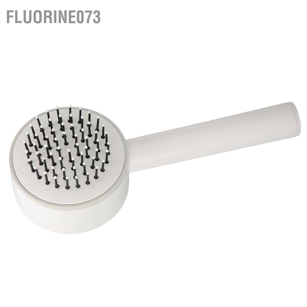 Fluorine073 Bàn chải xoa bóp đệm khí cho phụ nữ tóc gỡ rối Công cụ tạo kiểu thẳng xoăn Màu trắng