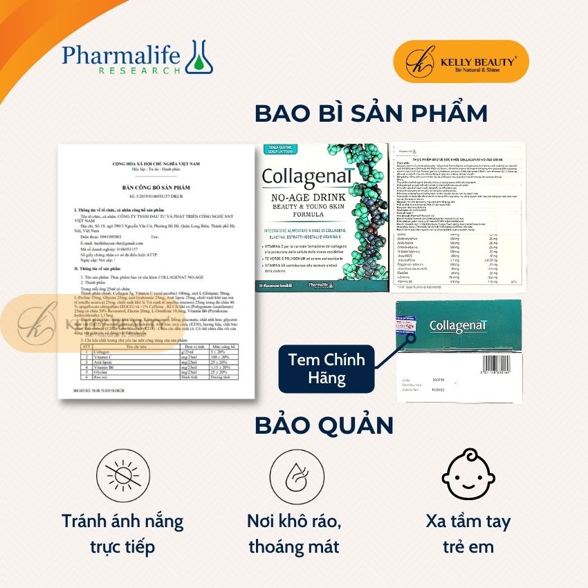 Collagen Thủy Phân CollagenaT PHARMALIFE - Giúp Da Săn Chắc, Đàn Hồi, Chống Lão Hóa, Hiệu Quả Nhanh | KELLY BEAUTY