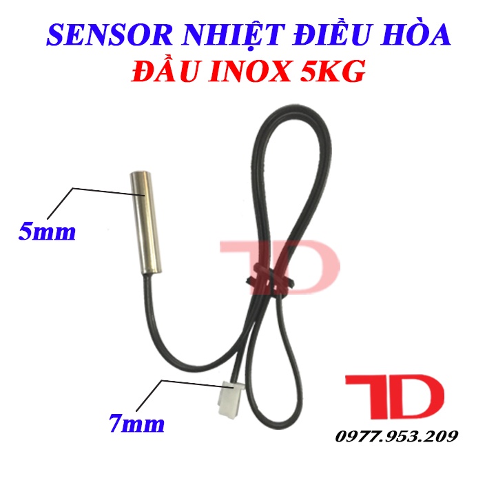 Đầu dò cảm biến dàn lạnh, sensor nhiệt điều hòa tủ lạnh đầu đồng và inox 5KG Điện Lạnh Thuận Dung