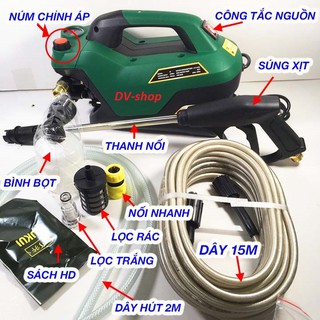 Máy rửa xe chỉnh áp ZUKUI S7 - 2800W - dây cao áp 15m - tặng bình bọt tuyết ,thanh nối inox.