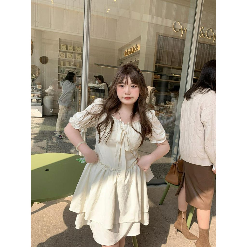 50-100KG BIGSIZE Đầm Công Chúa Mùa Hè Tay Bồng Plus size Lớn 50-100KG Cho Nữ