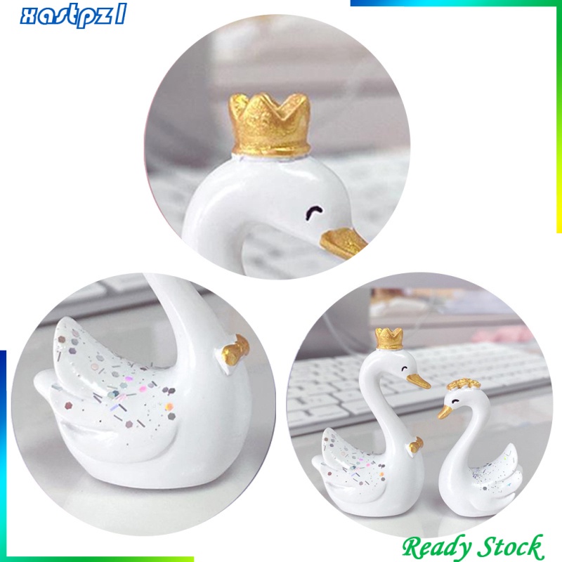 Tượng Thiên Nga Bằng Nhựa Resin Trang Trí Bảng Điều Khiển Xe Hơi