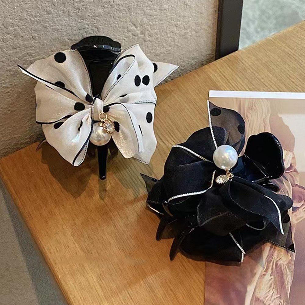 Kẹp Tóc Hình Nơ / Cá Mập Bằng Nhựa Resin Phong Cách Retro Dễ Thương WMES15H Dành Cho Bạn Nữ