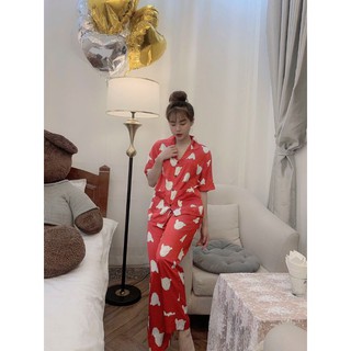 BỘ SATIN LỤA CÁNH DƠI TAY NGẮN QUẦN DÀI