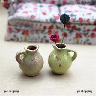 {go shopping}1:12 Miniature ceramic vase dollhouse diy doll house decor accessories