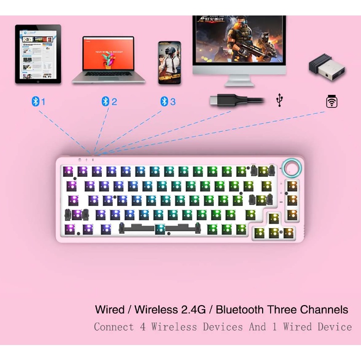 - Kit Phím Cơ Gamakay LK67 - RGB - 3 MODE - NEW FULLBOX - Hotswap - đủ màu