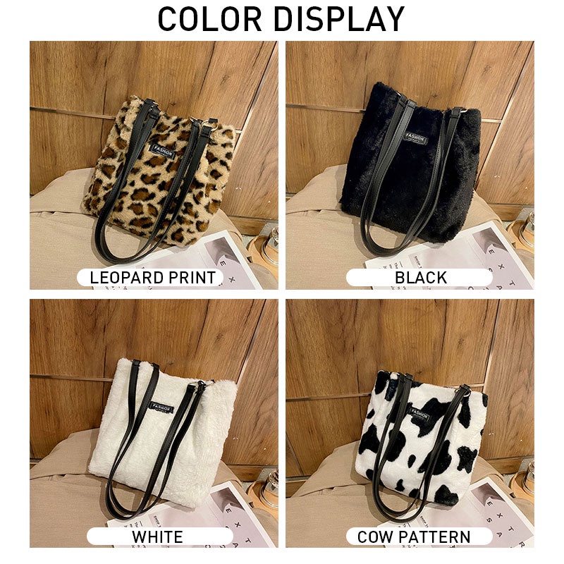 Túi xách tay/ đeo vai YADOU phối lông phong cách thu đông phương Tây cho nữ