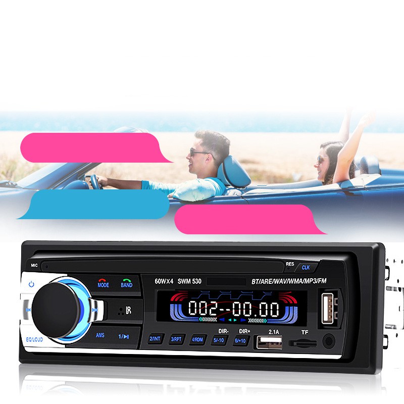 Âm Ly mini ô tô , đầu CD thu phát nhạc Bluetooth USB FM 12VDC