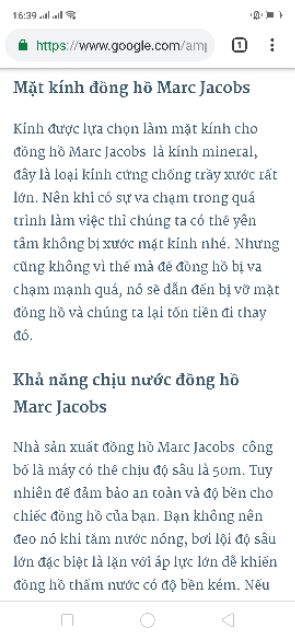 Đồng hồ chính hãng Nữ  Marc jacobs.Đã sử dụng  (mua mới 3,7tr)