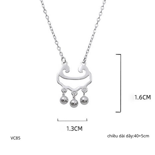 Dây chuyền bạc vòng cổ nữ mặt khoá bình an 2 độc đáo, sang chảnh  | HARMONY ACCESSORIES VC85
