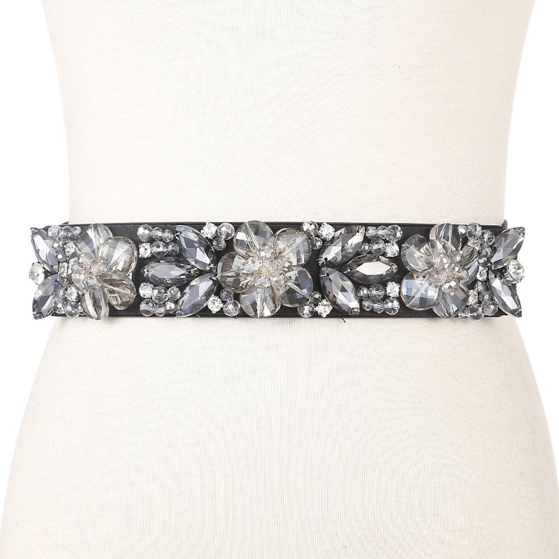 Thắt Lưng Co Giãn Đính Đá Hình Hoa Dành Cho Nữ