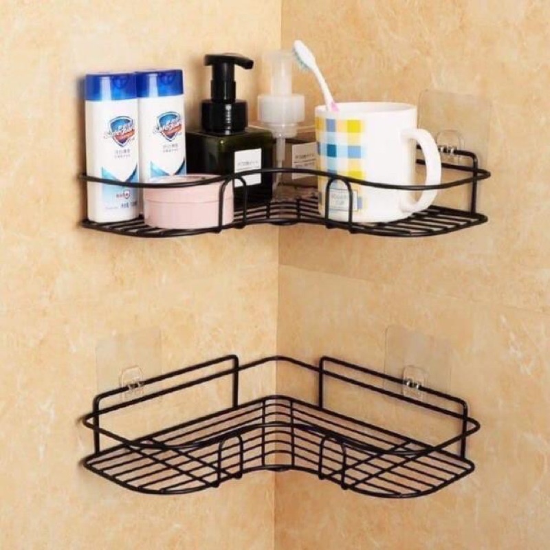 Kệ góc đa năng dán tường màu đen,kệ để đồ