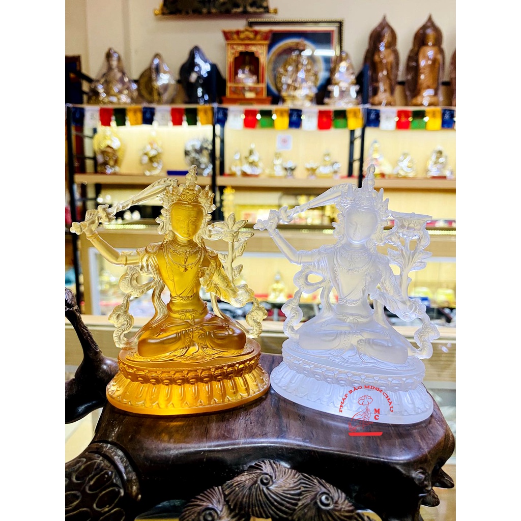 [PHÁP BẢO MINH CHÂU] Tượng Văn Thù lưu ly 11CM