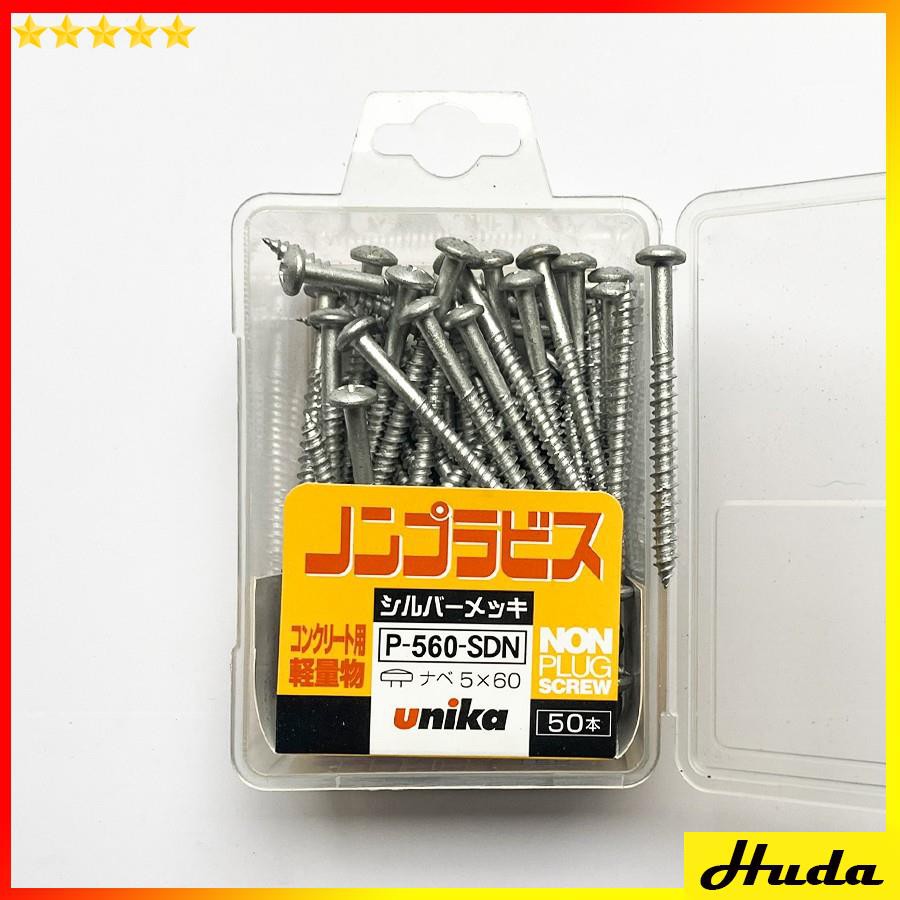 Ốc vít bắt bê tông không cần tắc kê Unika Nhật (loại đầu tròn)
