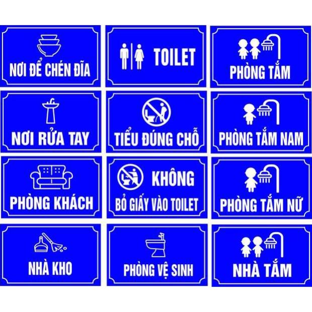 Bảng chỗ rửa tay, vui lòng bấm chuông, phòng giặt, giữ vệ sinh chung, phòng ăn, toilet, thiết kế theo yêu cầu