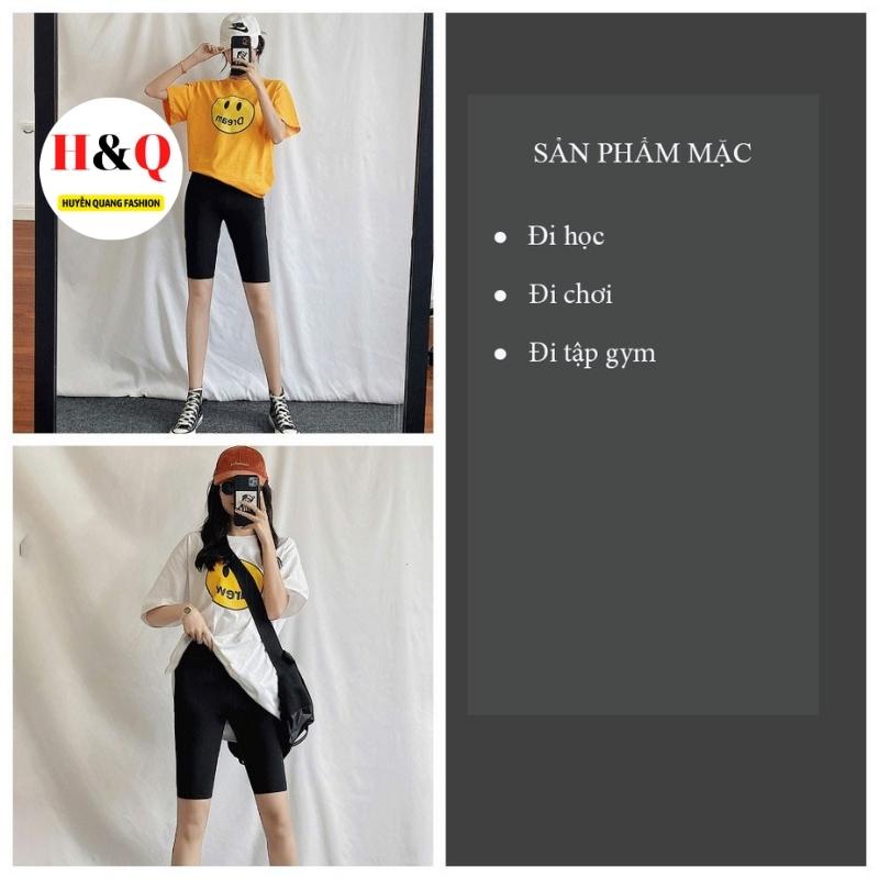 Quần Legging Lửng Nữ Thái Cạp Chun Biker thể thao tập gym, thun cotton co dãn 4 chiều_huyềnquang