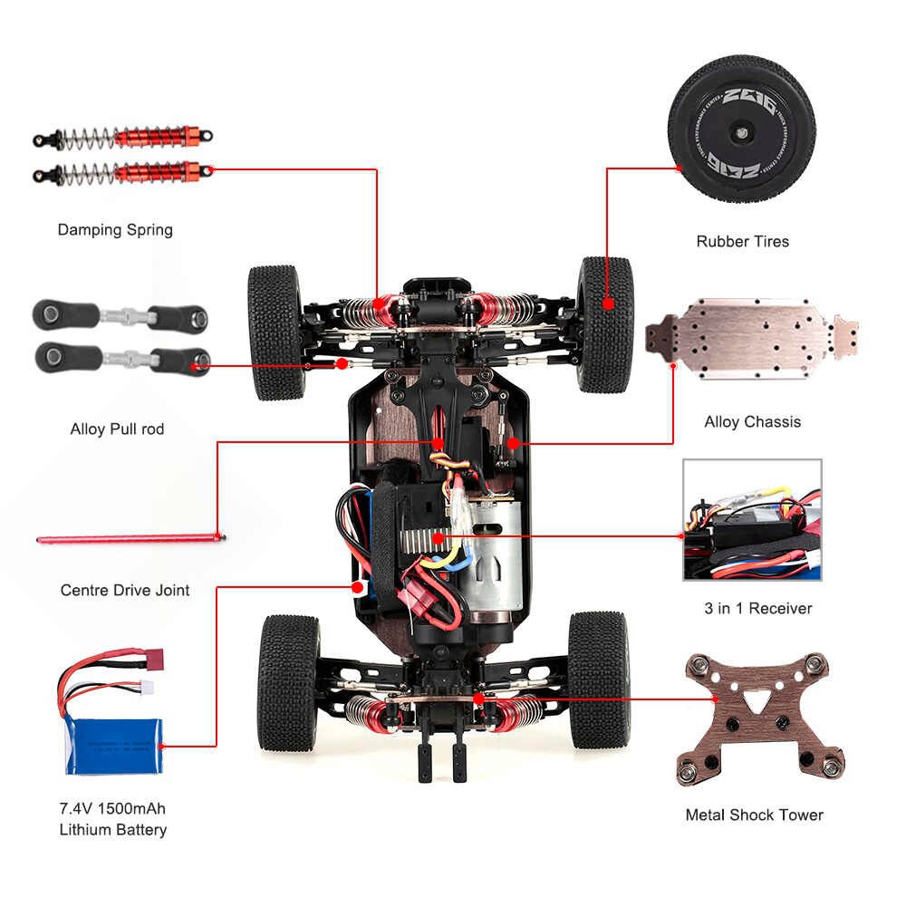 WLTOYS 144001 - Xe ô tô địa hình điều khiển từ xa tốc độ cao Xe Wltoys XK 144001 4WD 1/14 60km/h 2.4Ghz