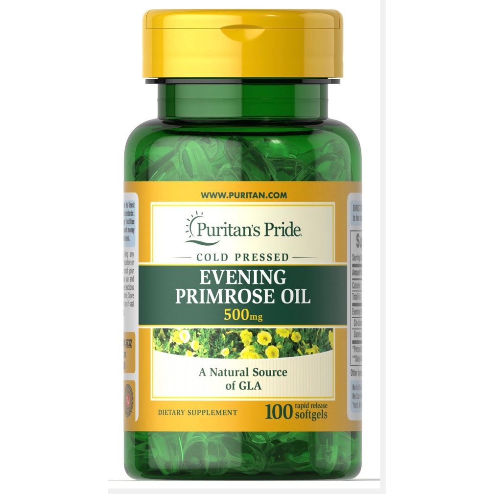 Dầu Hoa Anh Thảo Viên Uống Giảm Mụn Nội Tiết, Cân Bằng Nội Tiết Evening Primrose Oil -Puritan's Pride