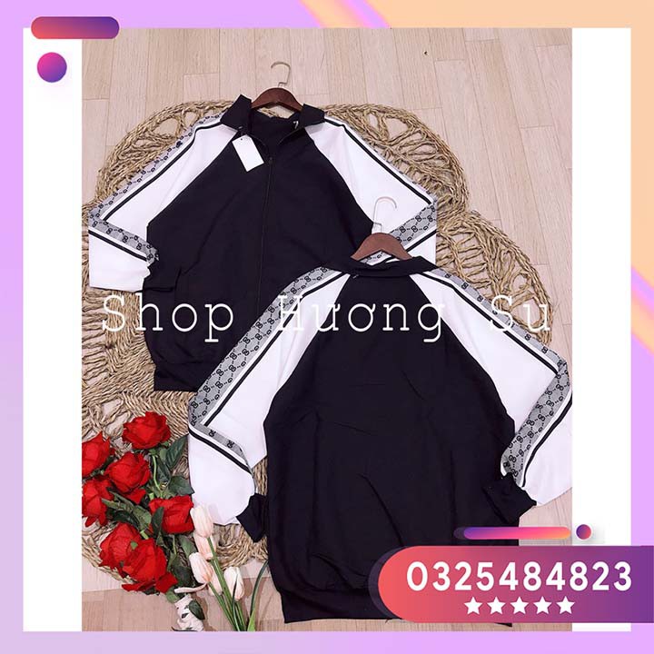 Áo Khoác Raglan Phối Tay Hoạ Tiết - Áo Khoác Nam Nữ Đẹp-HươngSu (AK002)